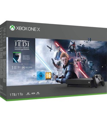 1 TB XB ONE X NEGRA 4K ULTRA HDR + STAR WARS JEDI :FALLEN ORDER + 1 MES XBOX LIVE GOLD